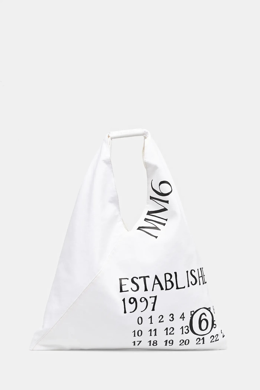 MM6 Maison Margiela geantă de bumbac Classic Japanese Handbag culoarea alb, S54WD0039