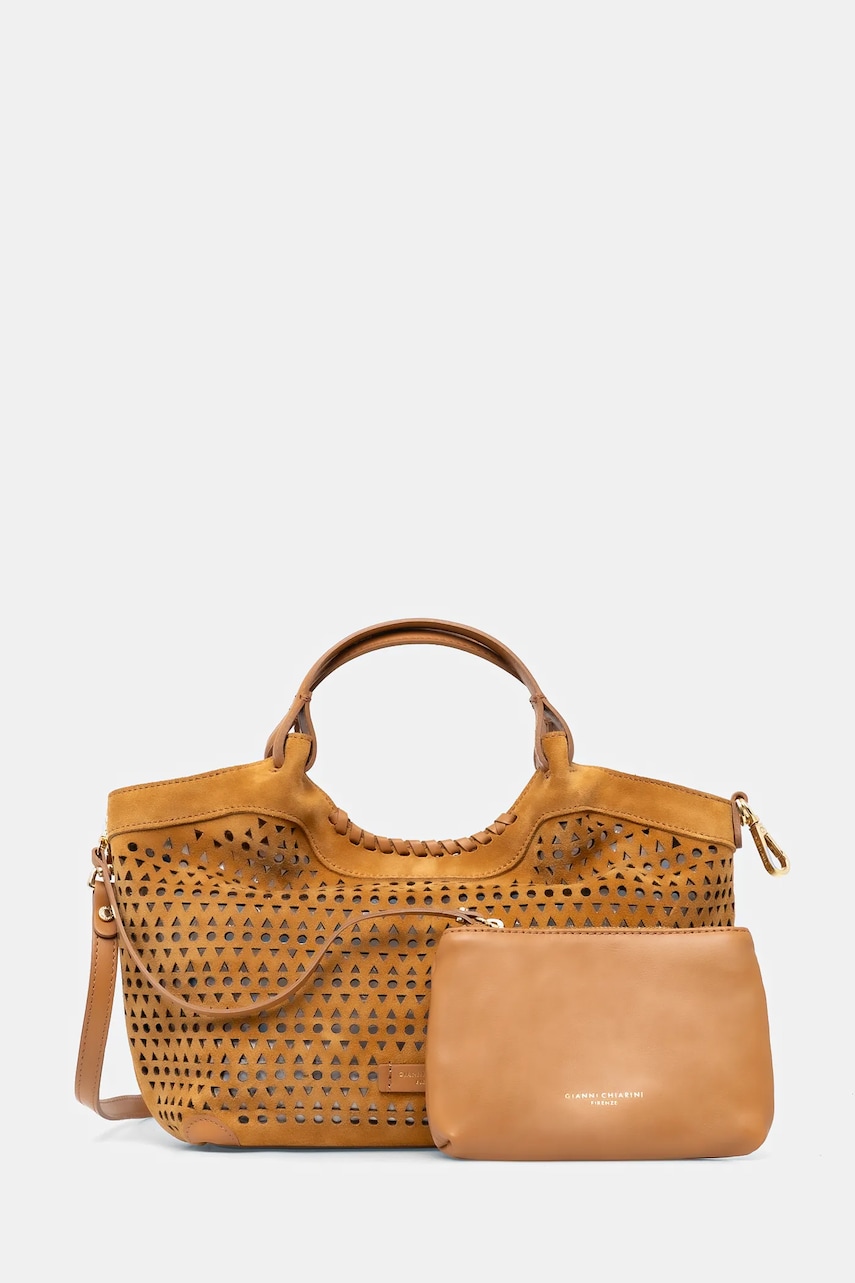 Gianni Chiarini geanta de mana din piele intoarsa DUA culoarea maro, BS 11679 CMLSR Gianni Chiarini geanta de mana din piele intoarsa DUA culoarea maro, BS 11679 CMLSR