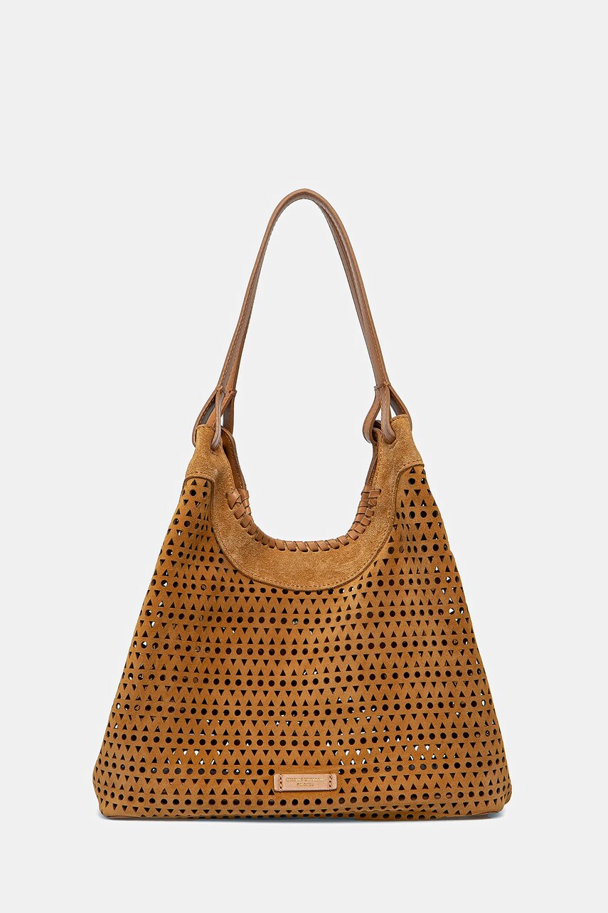 Gianni Chiarini geanta de mana din piele intoarsa DUA culoarea maro, BS 11682 CMLSR