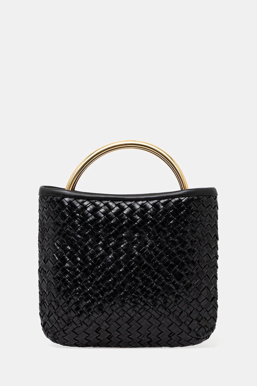 Luisa Spagnoli geantă de piele culoarea negru, 542188