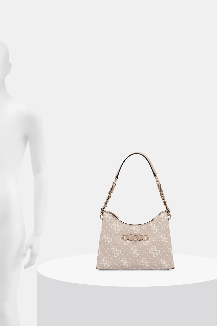 Τσάντα Guess IZZY χρώμα: μπεζ, HWOQ86 54010 φωτογραφία