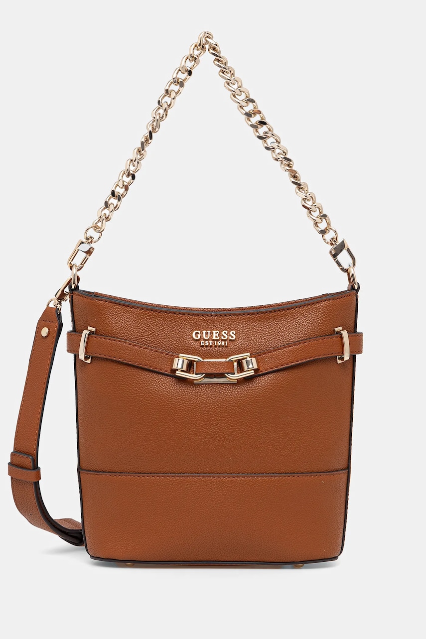 Levně Kabelka Guess SILVYE hnědá barva, HWBG95 27040