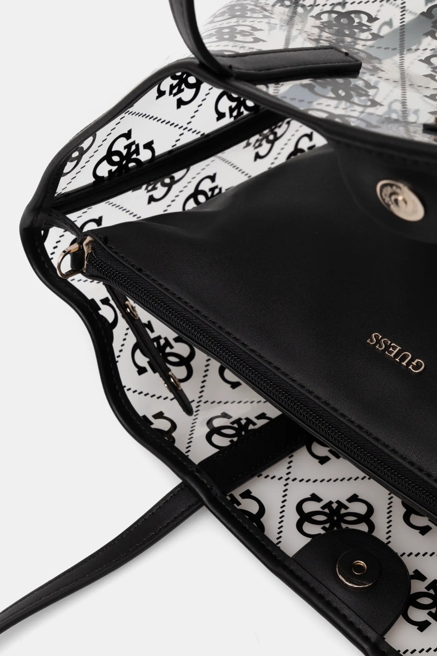 Τσάντα Guess TUANA χρώμα: διάφανο, HWVL95 25240 φωτογραφία