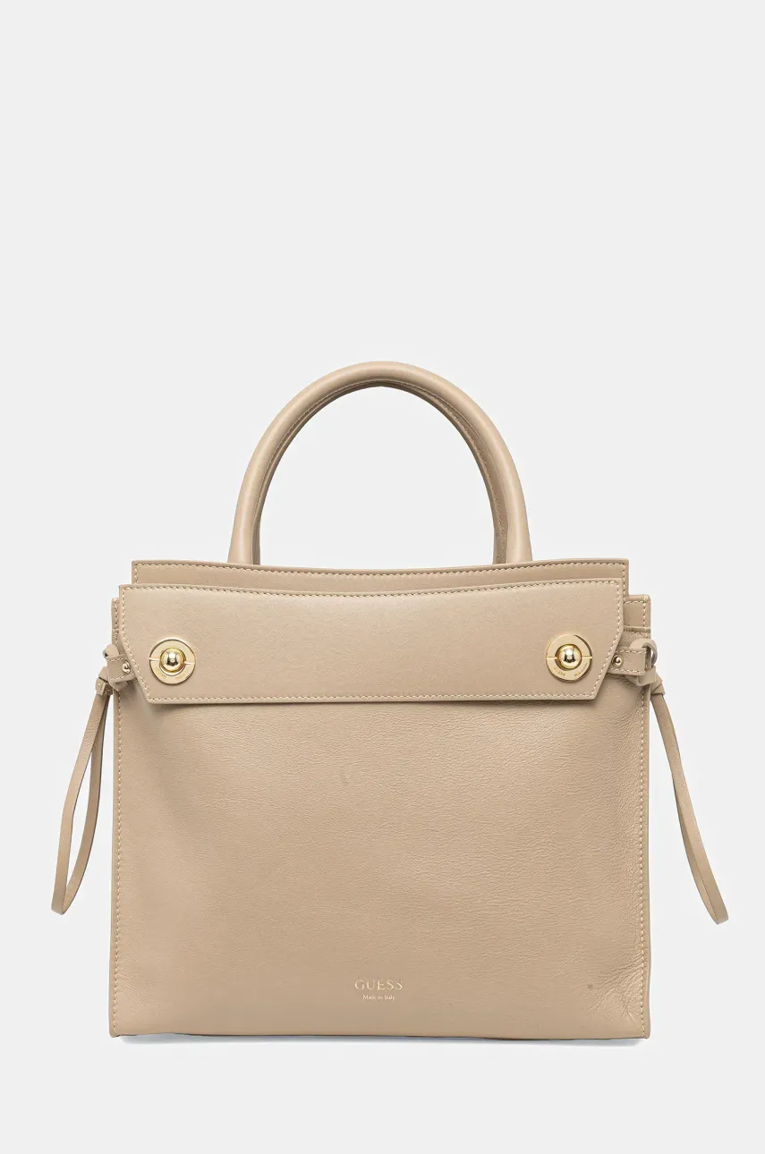 Kožená kabelka Guess BIANCA hnědá barva, HWBIAA L5117