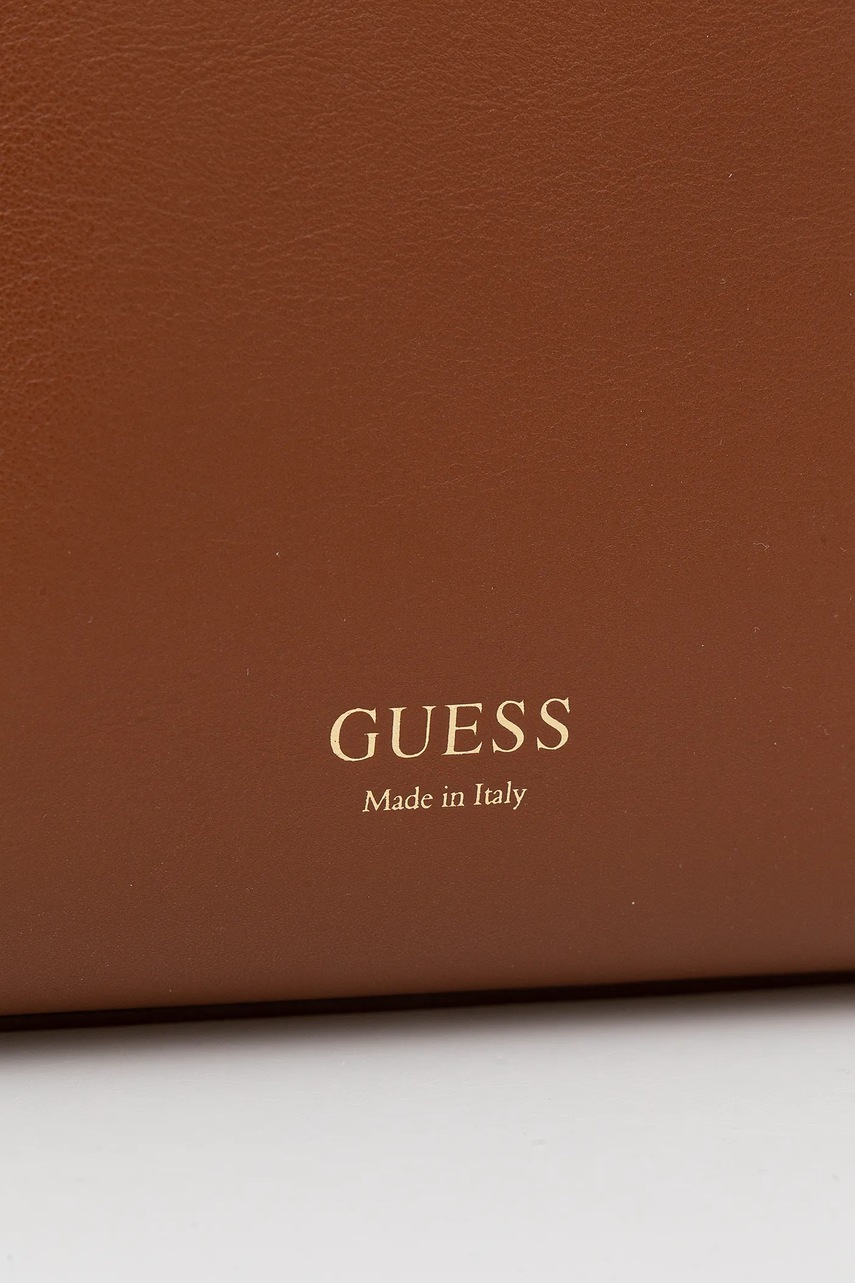 Δερμάτινη τσάντα Guess BIANCA χρώμα: καφέ, HWBIAA L5117 φωτογραφία