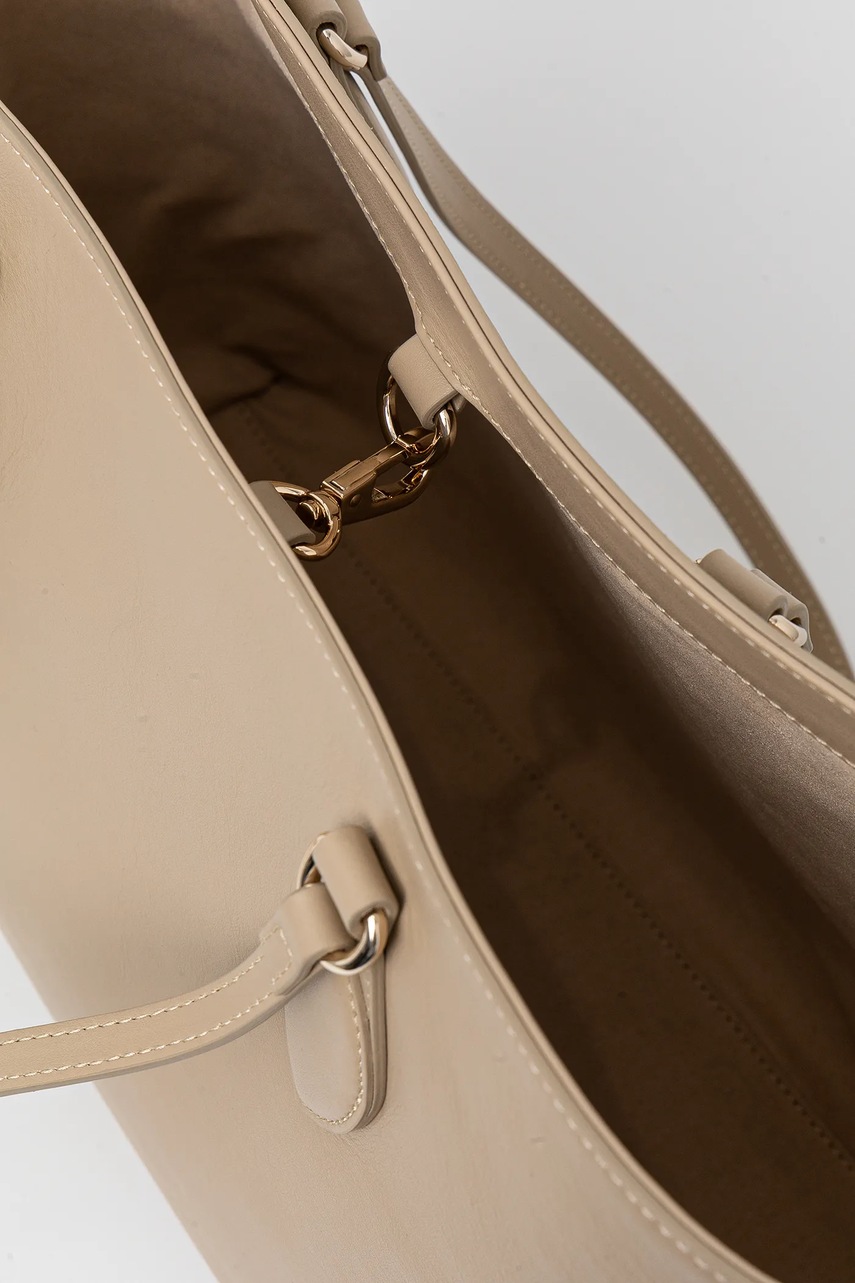 Δερμάτινη τσάντα Guess FLORENCE χρώμα: μπεζ, HWFLNC L5165 φωτογραφία