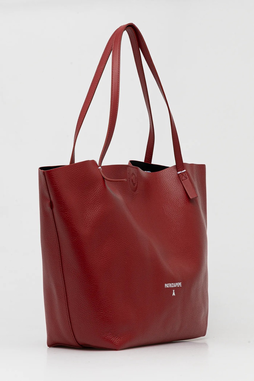 Кожаная сумочка Patrizia Pepe цвет бордовый 2B0130 L148