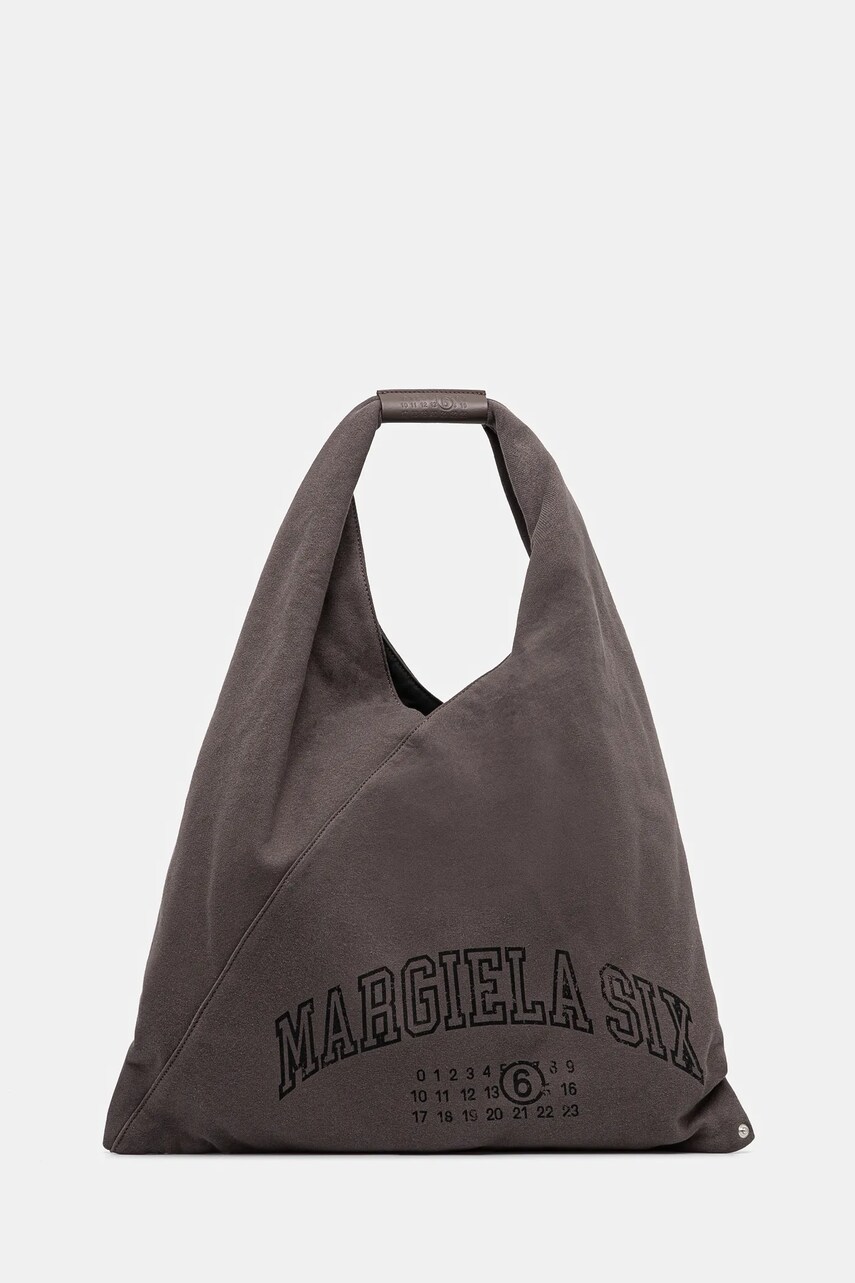 MM6 Maison Margiela geanta de bumbac culoarea maro, S54WD0039
