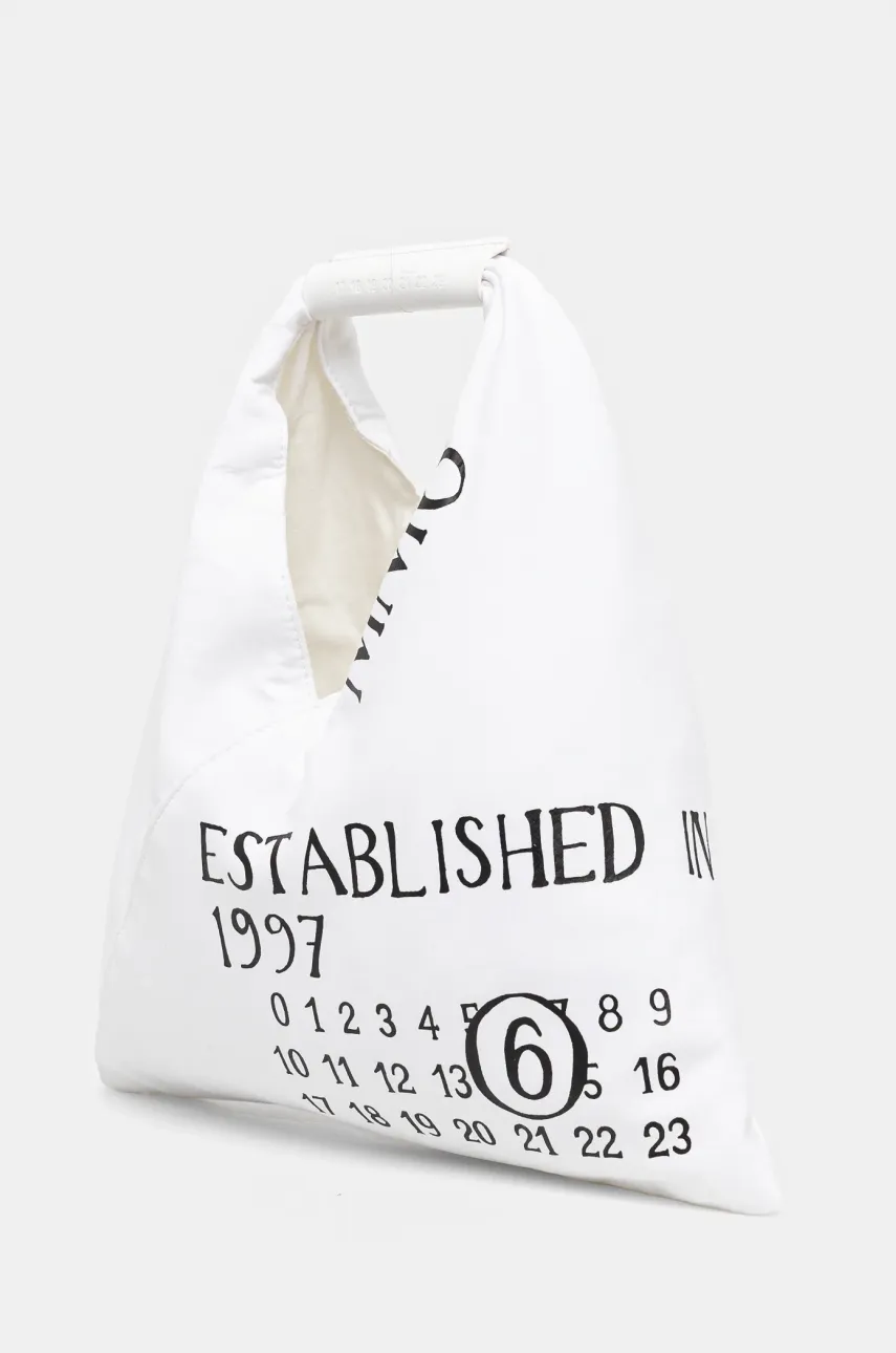 Хлопковая сумка MM6 Maison Margiela цвет белый SB6WD0013 Хлопковая сумка MM6 Maison Margiela цвет белый SB6WD0013