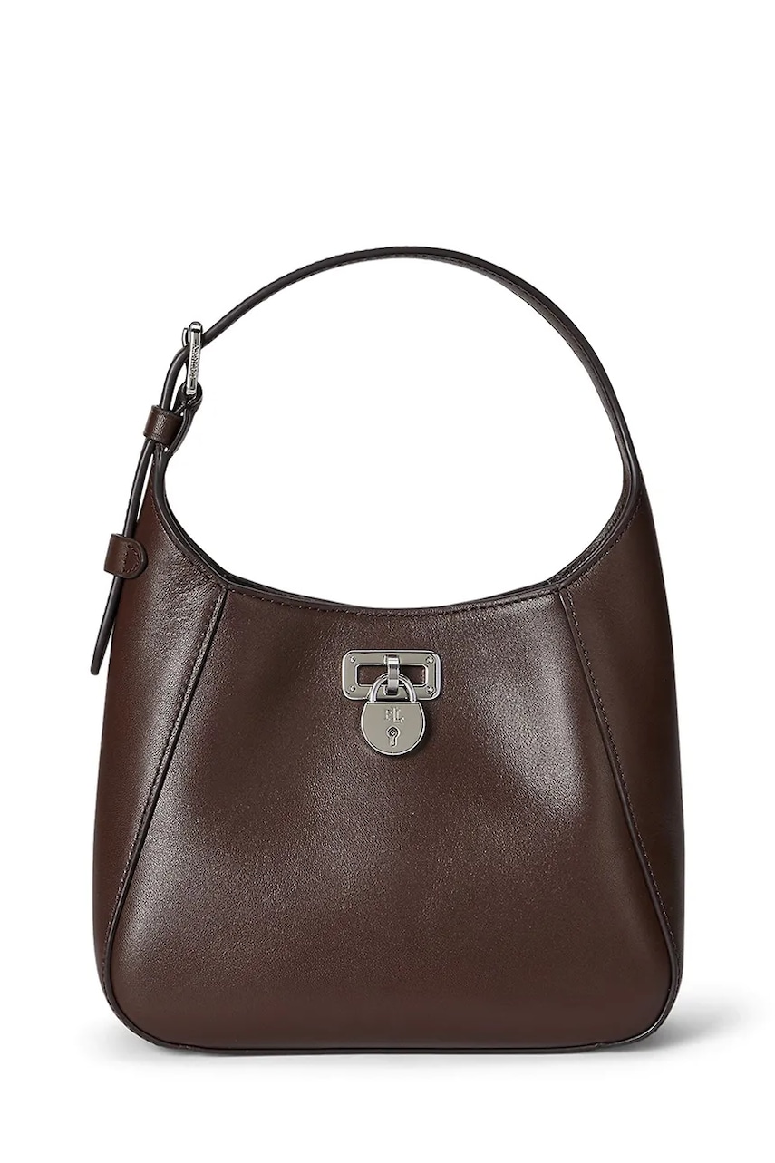 Kožená kabelka Lauren Ralph Lauren hnědá barva, 431966750