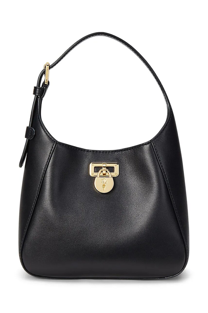 Levně Kožená kabelka Lauren Ralph Lauren černá barva, 431966750