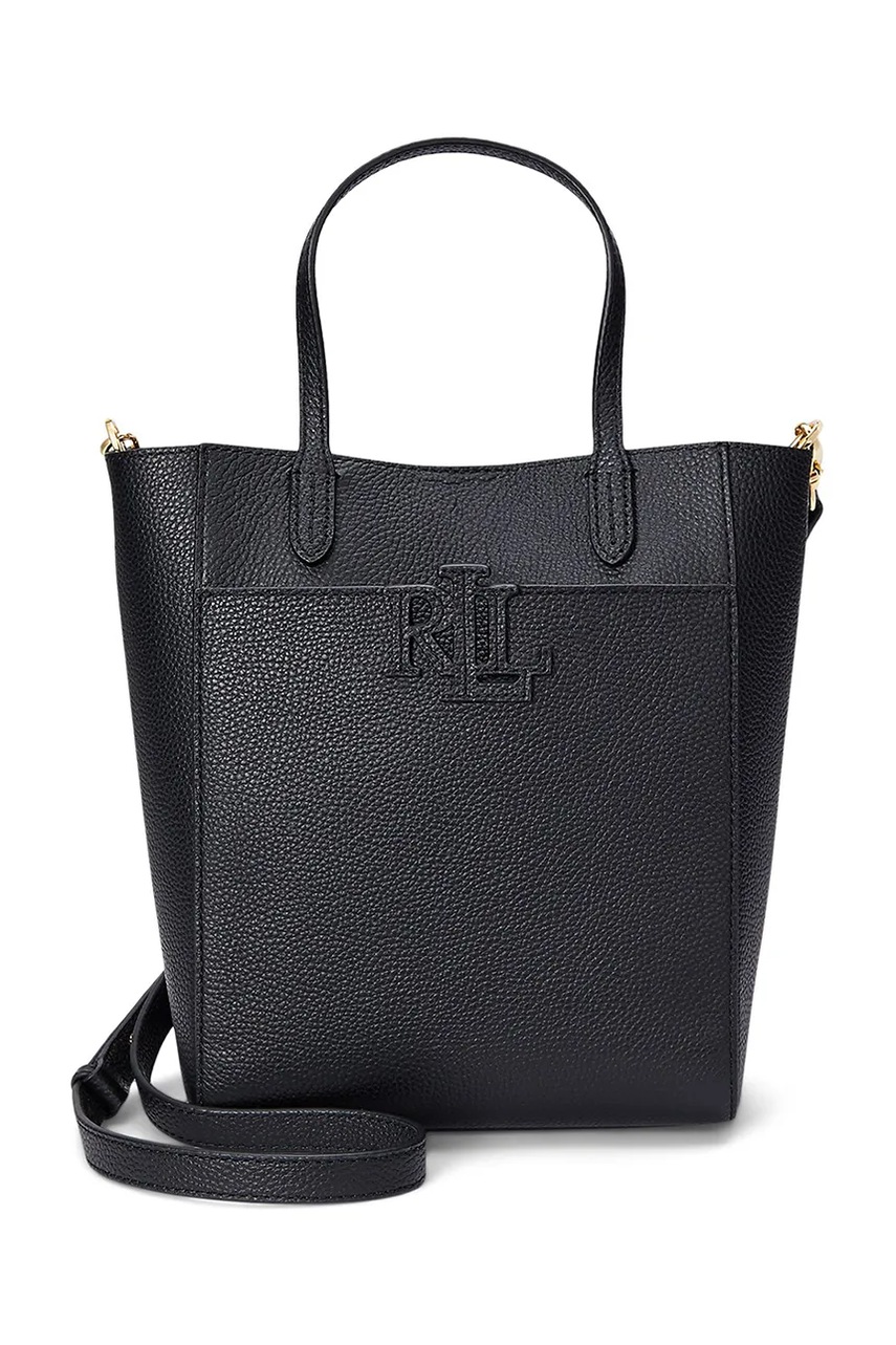 Levně Kožená kabelka Lauren Ralph Lauren černá barva, 431966760