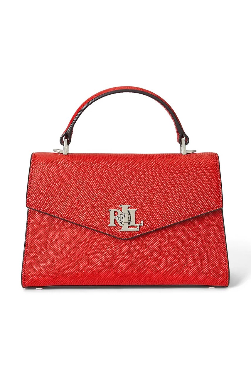 Levně Kožená kabelka Lauren Ralph Lauren oranžová barva, 431966765
