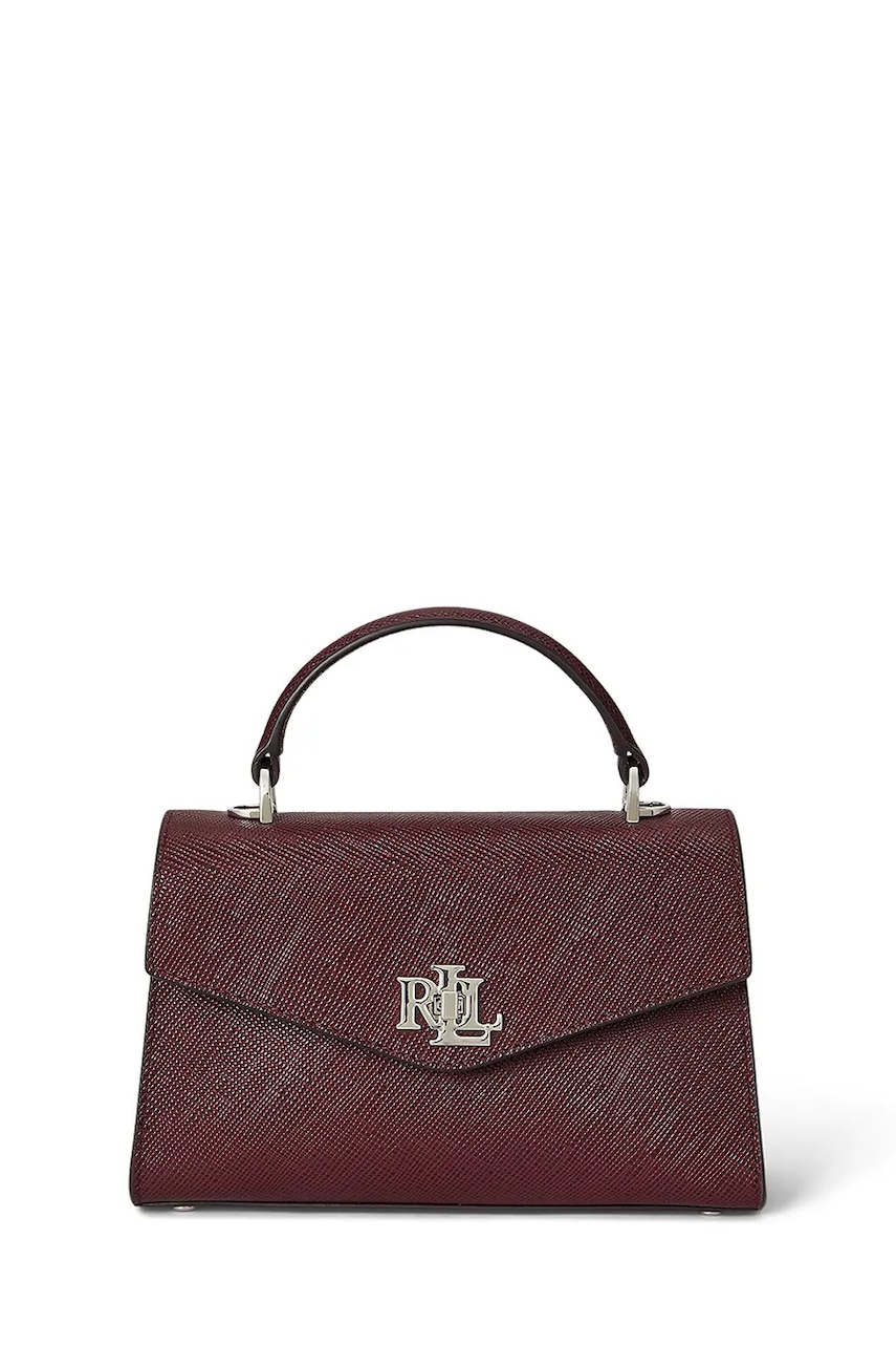 Levně Kožená kabelka Lauren Ralph Lauren bílá barva, 431966765