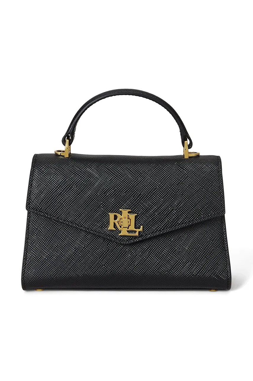 Levně Kožená kabelka Lauren Ralph Lauren černá barva, 431966765