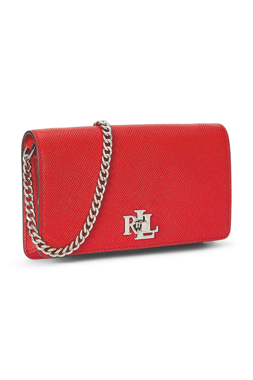 Кожаная сумочка Lauren Ralph Lauren цвет оранжевый 432966784