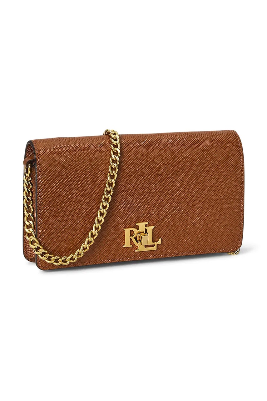 Кожаная сумочка Lauren Ralph Lauren цвет коричневый 432966784