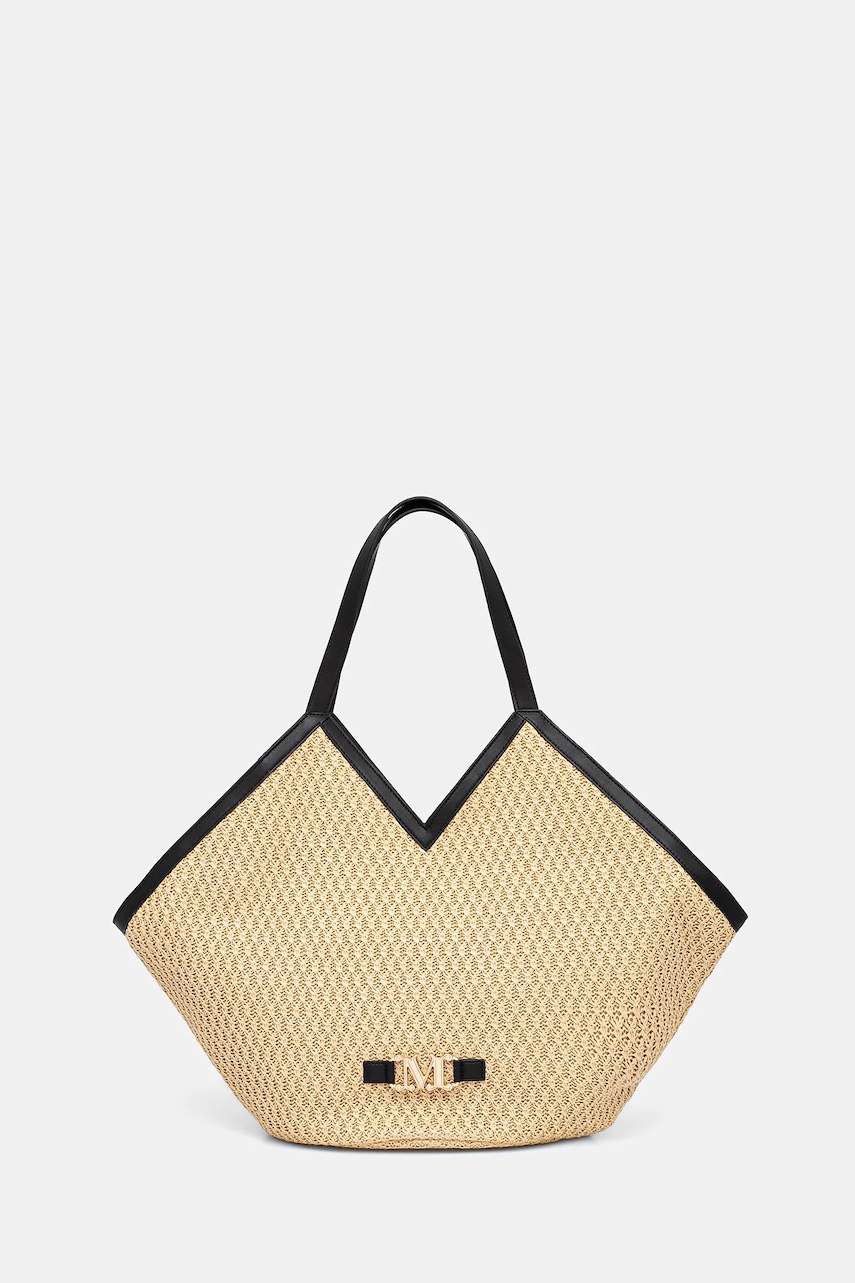 Max Mara Beachwear geantă de plajă culoarea bej, 2516511079600