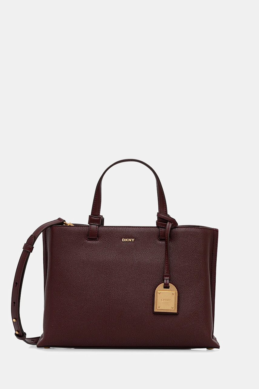 Dkny geantă de piele culoarea bej, R44D1I53