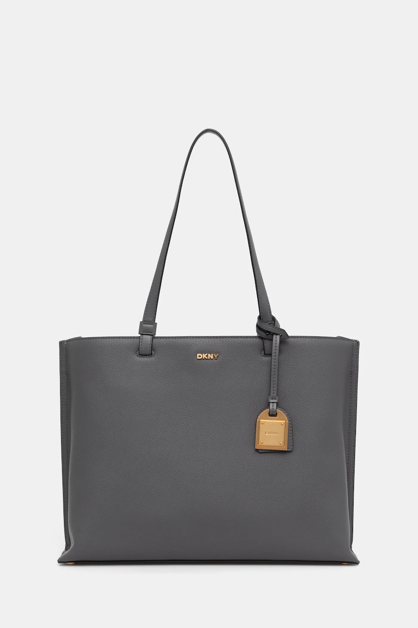 Dkny poseta de piele culoarea gri, R44A1I52