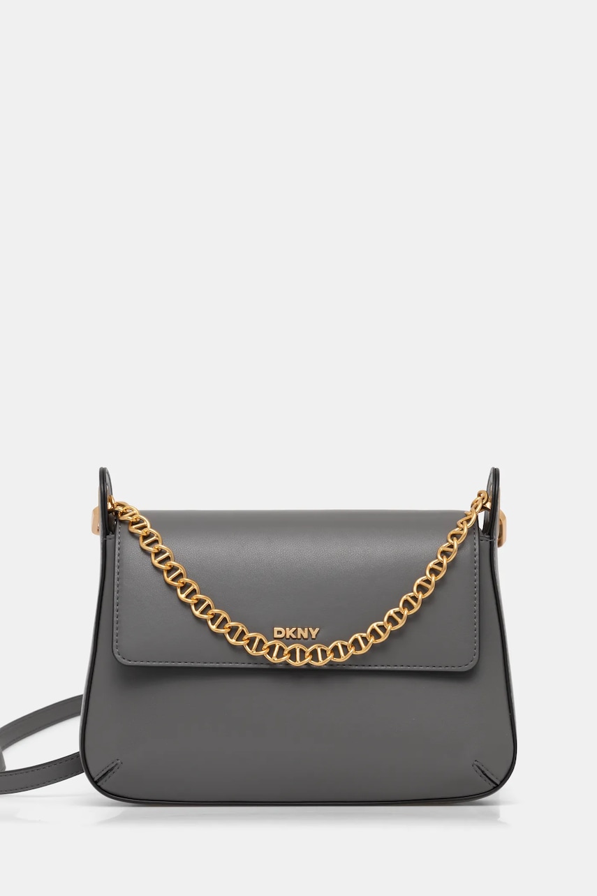 Dkny poseta de piele culoarea gri, R44EKI55 Dkny poseta de piele culoarea gri, R44EKI55