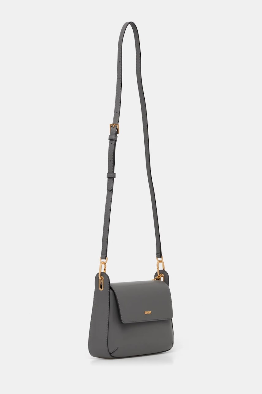 Кожаная сумочка Dkny цвет серый R44EKI55 Кожаная сумочка Dkny цвет серый R44EKI55