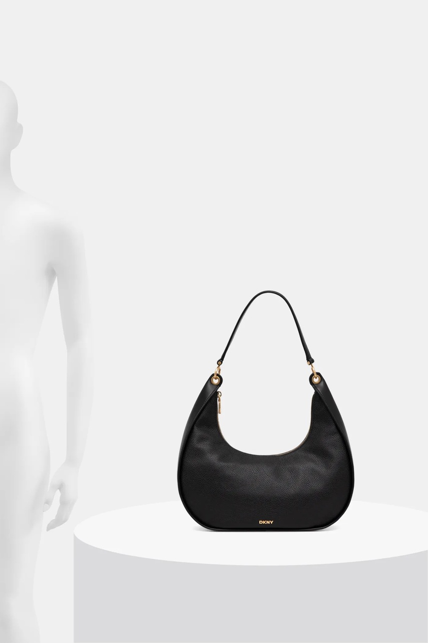 Δερμάτινη τσάντα Dkny χρώμα: μαύρο, R44CAI48 φωτογραφία