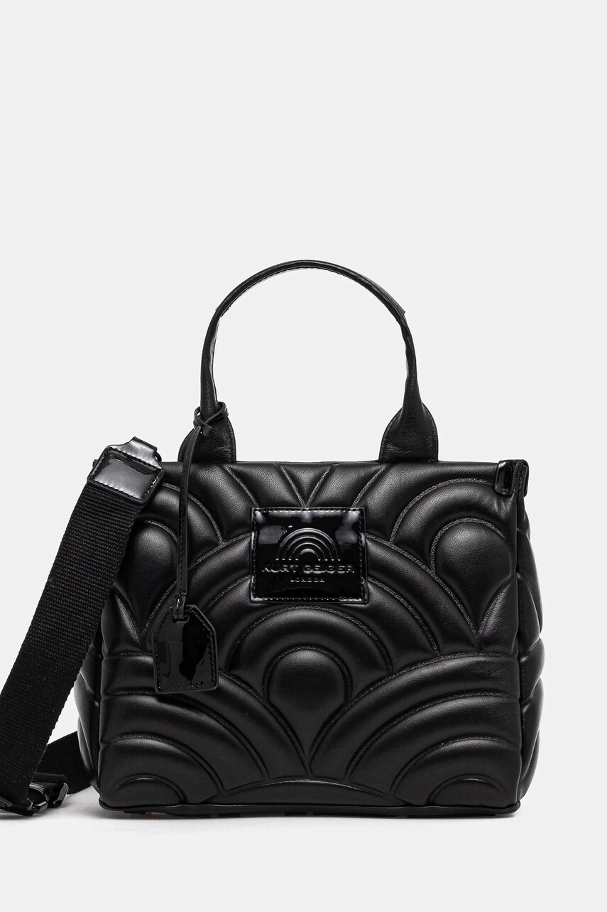 Levně Kožená kabelka Kurt Geiger London černá barva, 4047600109