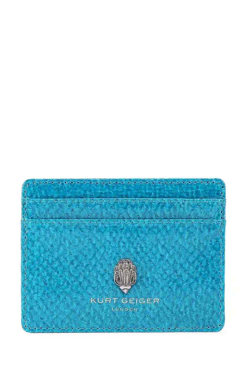Кожаный чехол для карточек Kurt Geiger London цвет голубой 9342482719