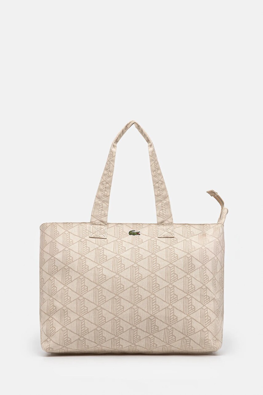 Lacoste geanta de bumbac culoarea bej, NU4994PB