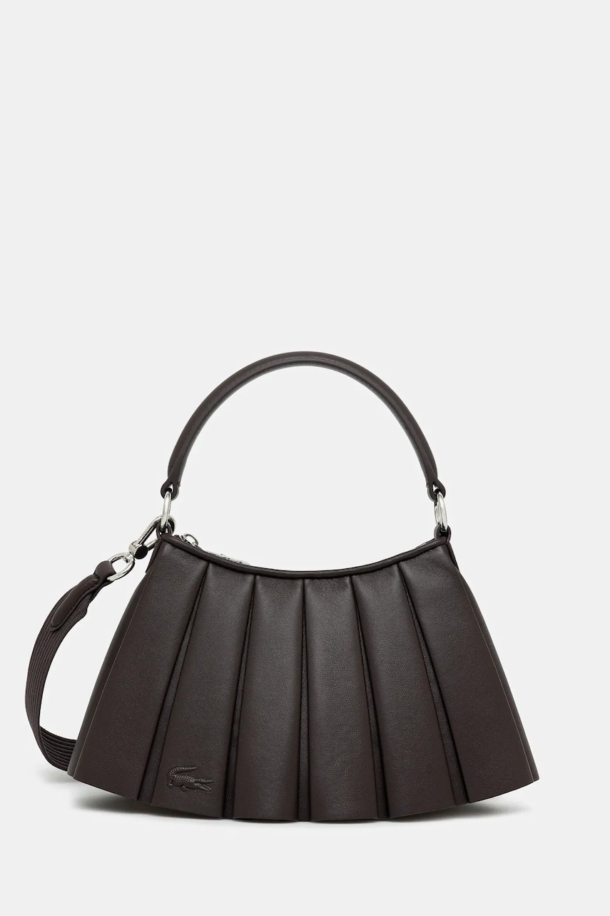 Lacoste poșetă de piele culoarea maro, NU5011DP