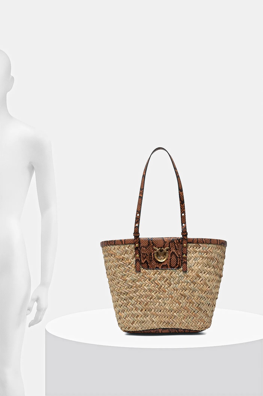 Τσάντα Pinko χρώμα: καφέ, 103324 A2GO φωτογραφία