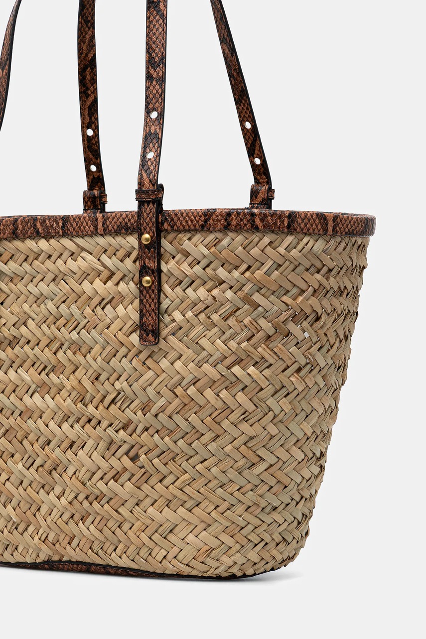 Τσάντα Pinko χρώμα: καφέ, 103324 A2GO φωτογραφία