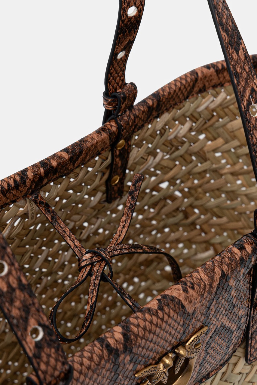 Τσάντα Pinko χρώμα: καφέ, 103324 A2GO φωτογραφία