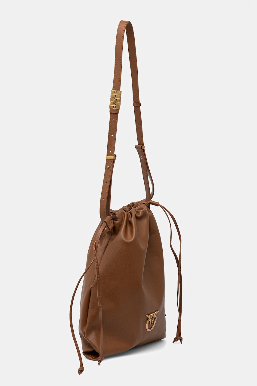 Кожаная сумочка Pinko цвет коричневый 104359 A270 Кожаная сумочка Pinko цвет коричневый 104359 A270