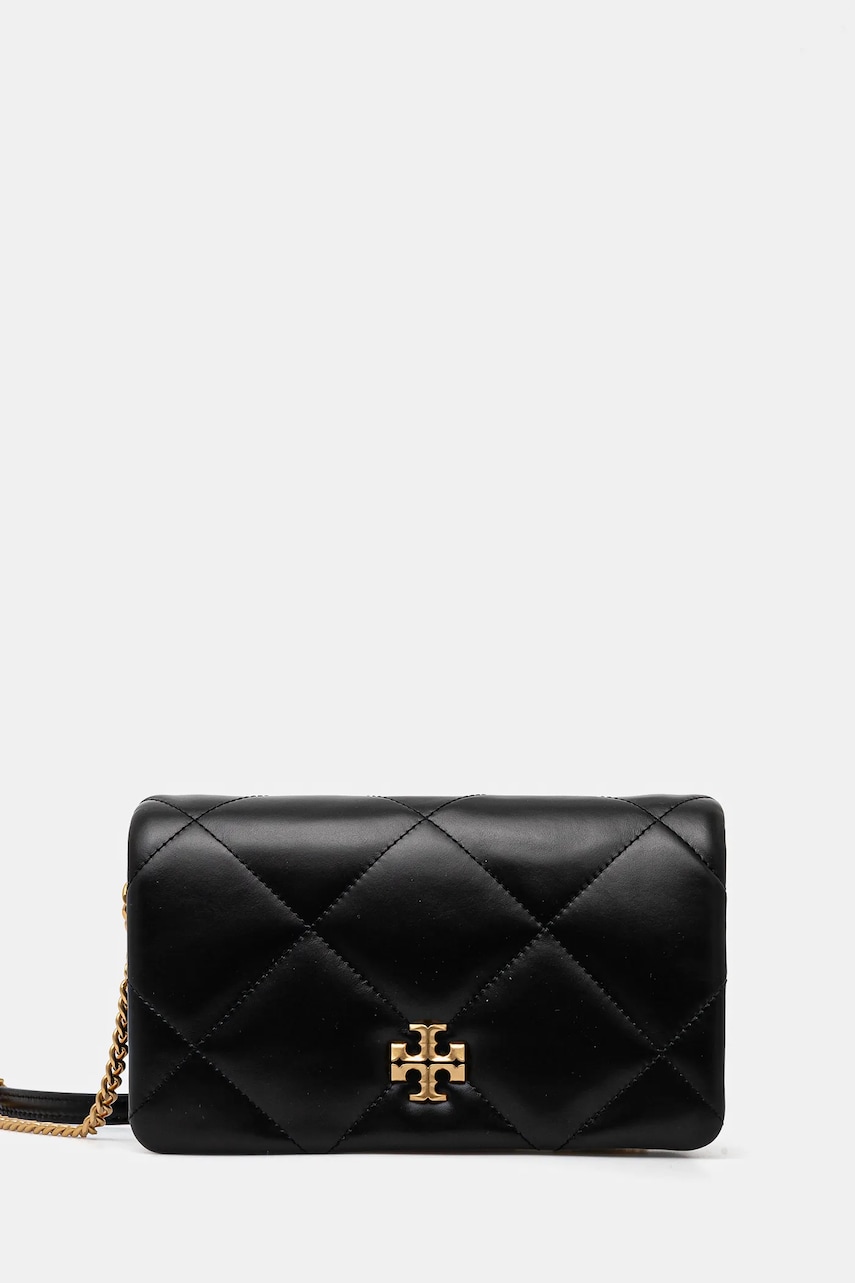 Tory Burch poseta de piele Kira Diamond Quilt culoarea negru, 158624-001 Tory Burch poseta de piele Kira Diamond Quilt culoarea negru, 158624-001