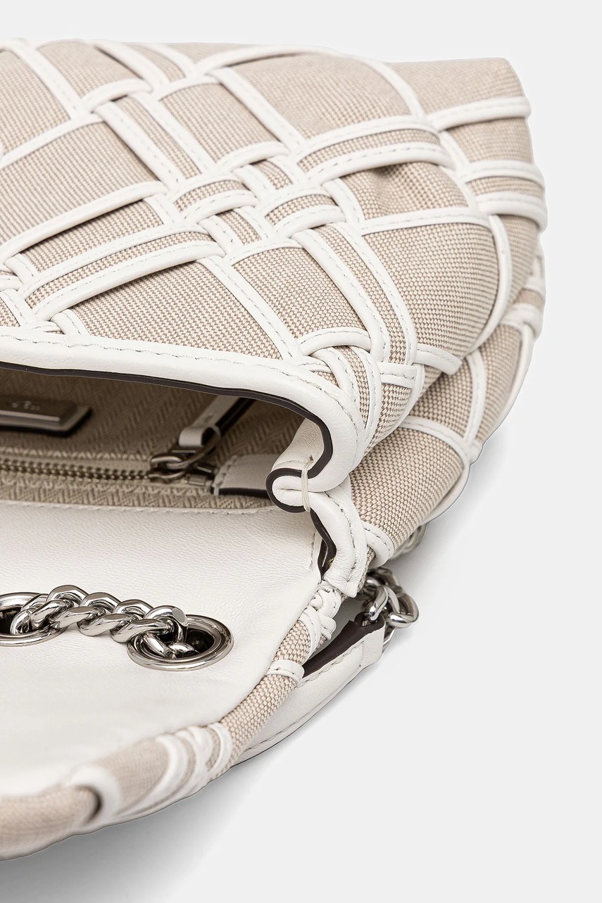 Τσάντα Tory Burch Kira Woven Canvas Small φωτογραφία