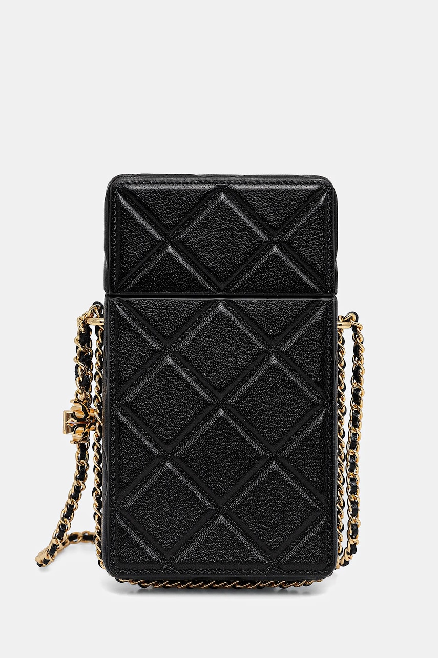 Tory Burch poseta Fleming Phone Crossbody culoarea negru, 163417-001