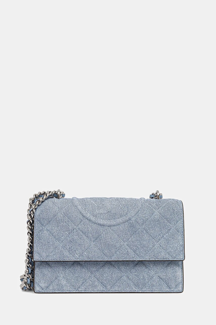 Levně Kabelka Tory Burch Fleming Denim Small modrá barva, 167750-426