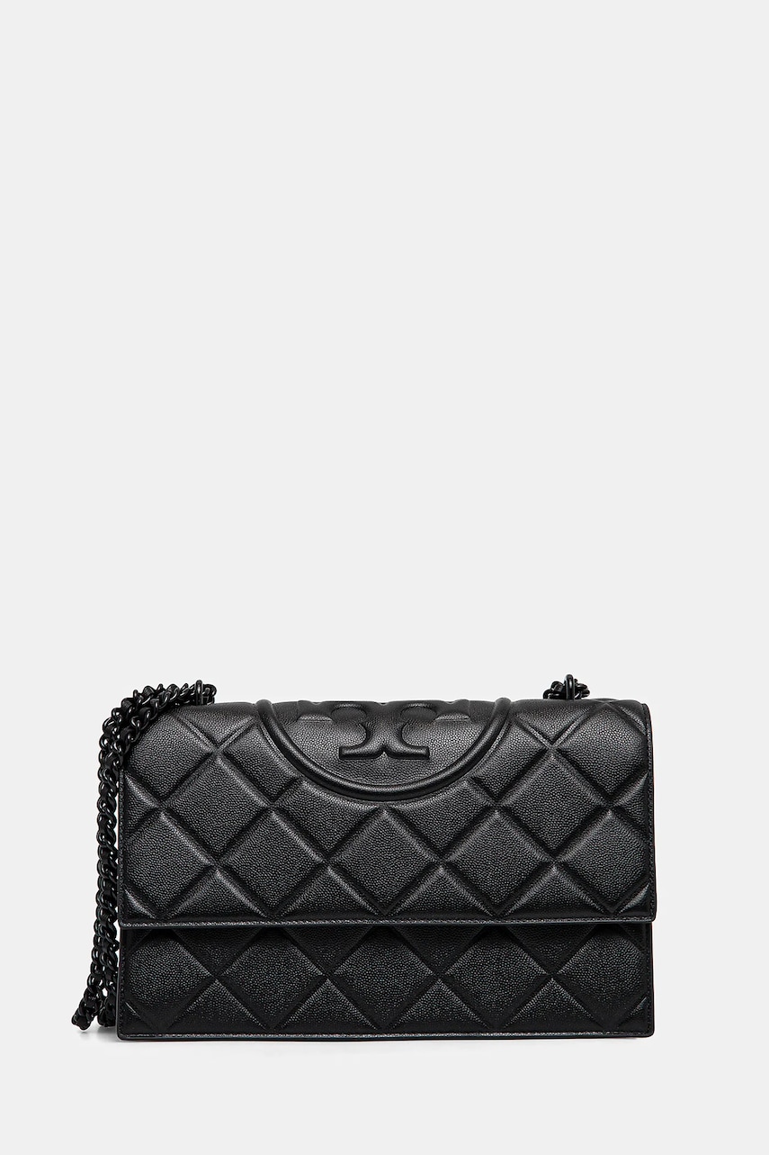 Tory Burch geanta Fleming Soft Grain culoarea negru, 169791-001
