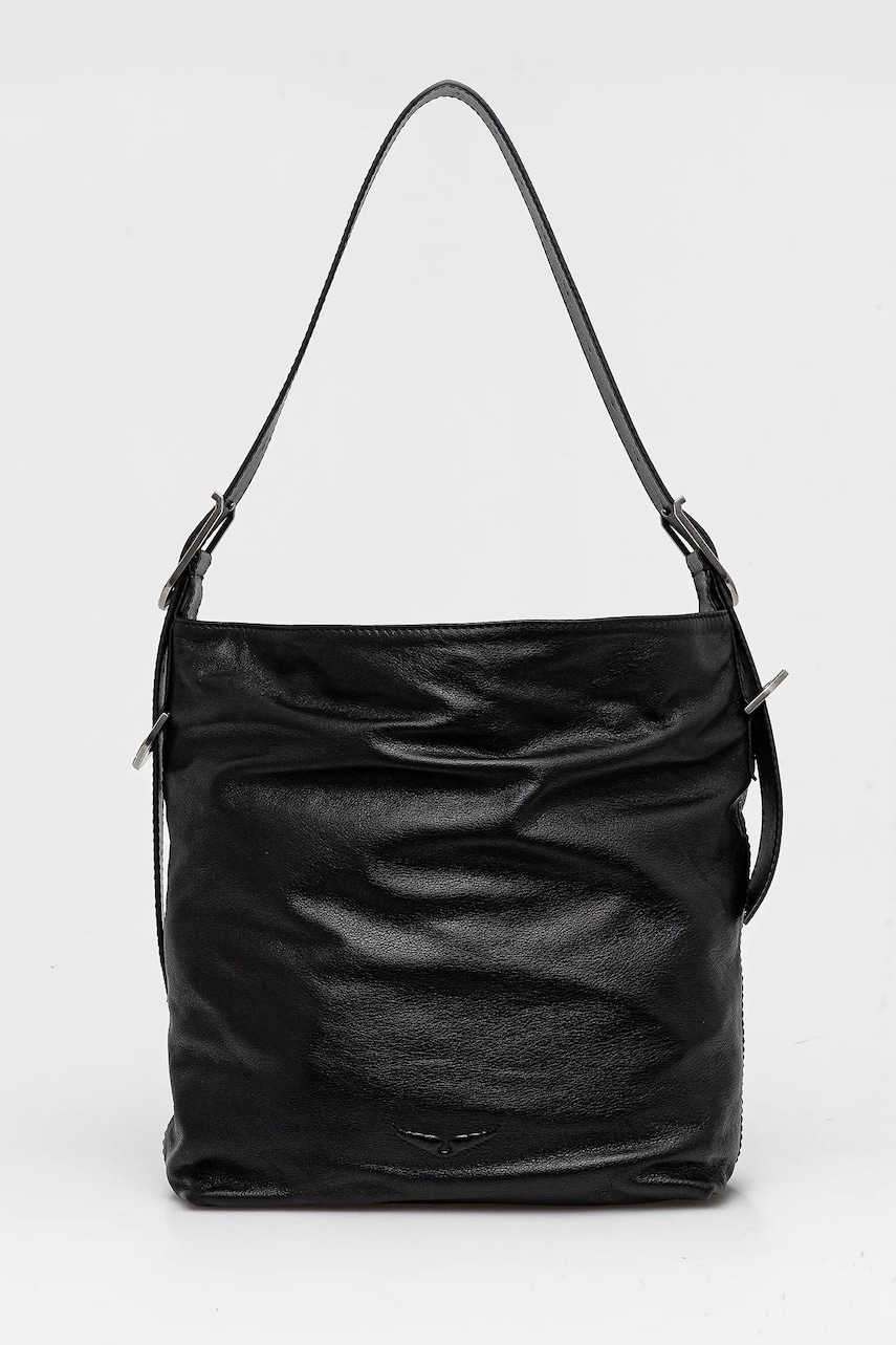 Levně Kožená kabelka ZADIG&VOLTAIRE černá barva, LWBA03856