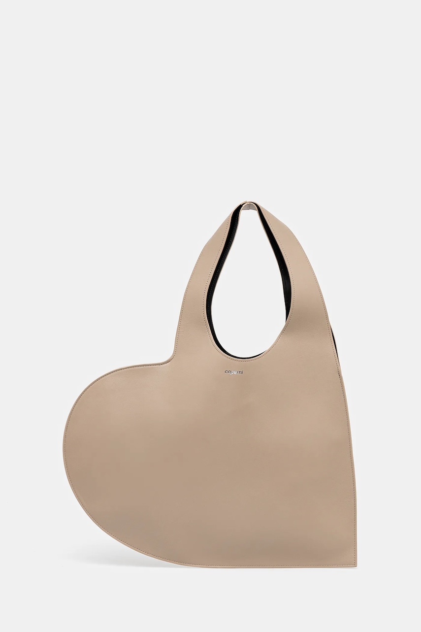 Coperni geantă de piele Heart Tote culoarea bej, COPBA14F6012