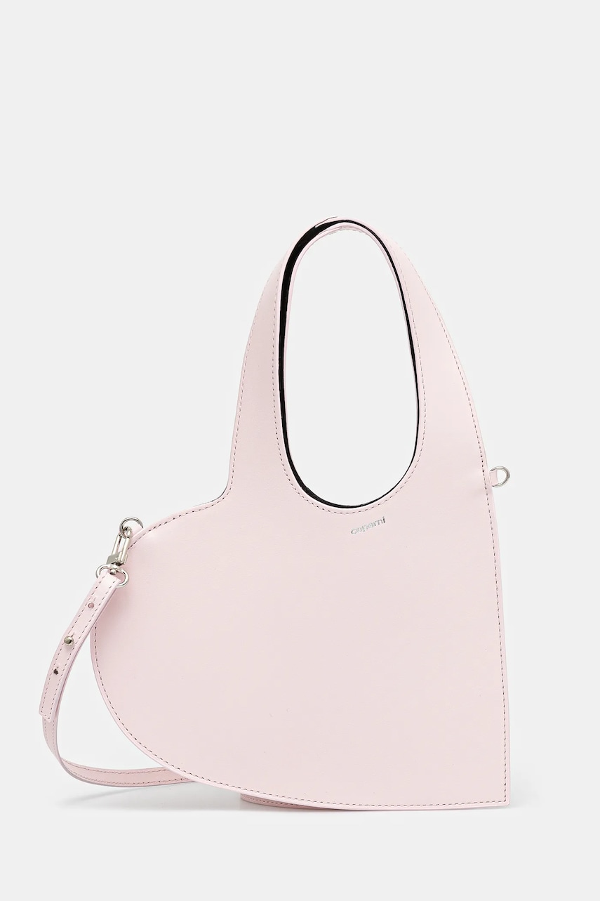 Coperni poseta de piele Crossbody Baby Heart Tote culoarea roz, COPBA93F6031