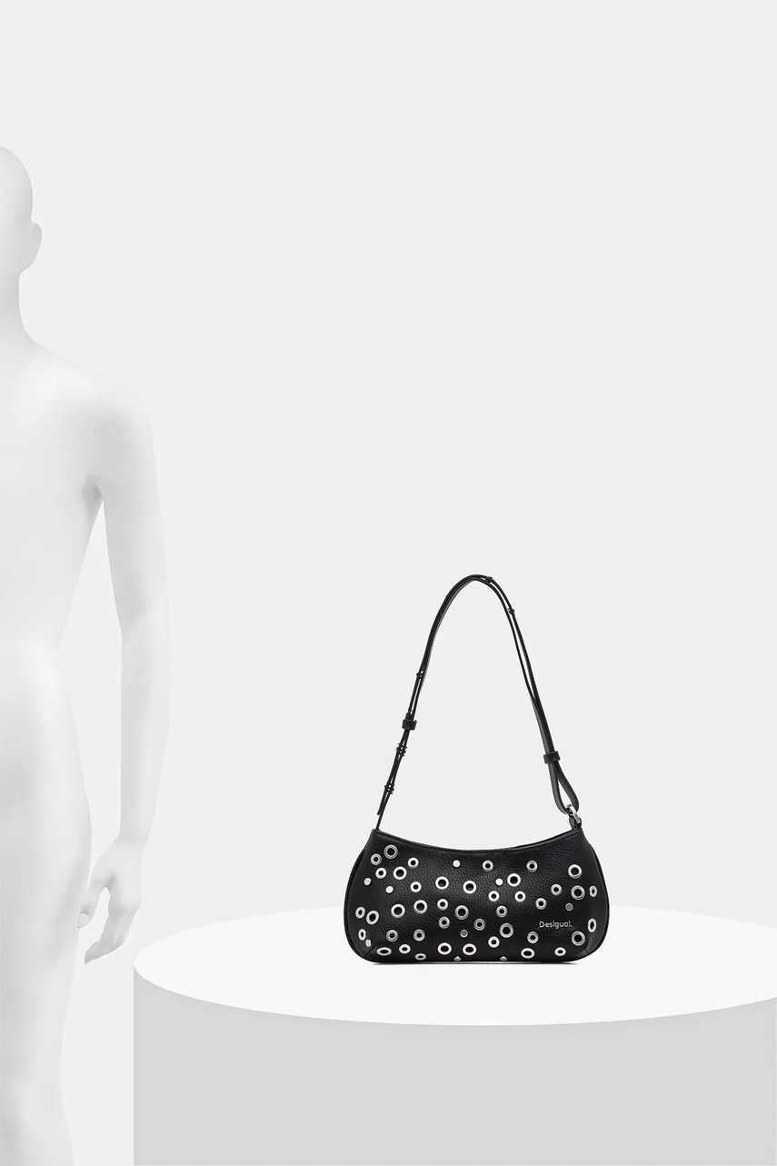 Τσάντα Desigual REBEL ALSACIA BLACK χρώμα: μαύρο, 25SAXP70 φωτογραφία