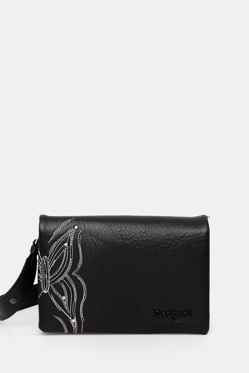 Desigual poșetă GOODALL DORTMUND FLAP culoarea negru, 25SAXP84