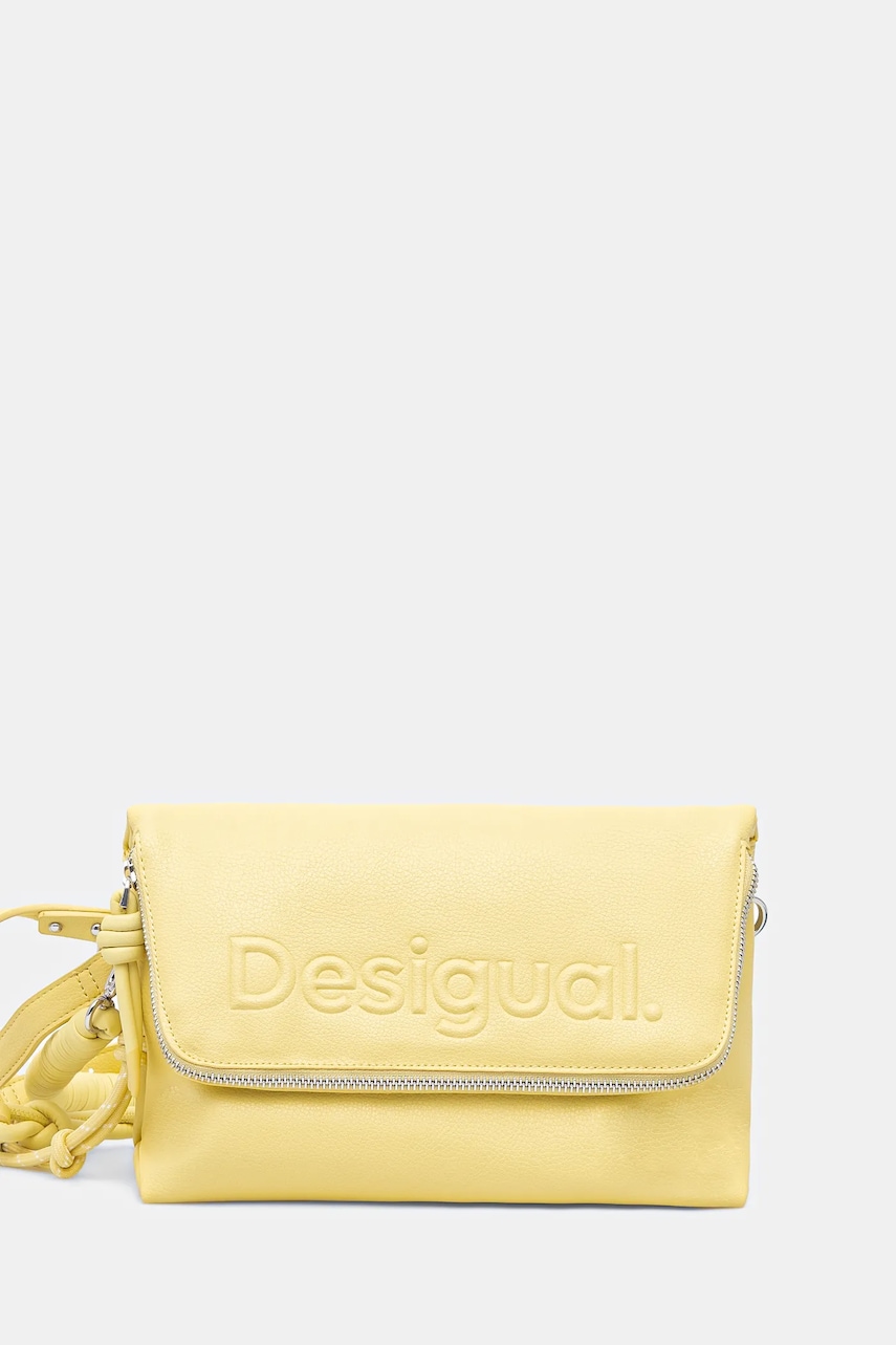 Desigual poseta HALF VENECIA 3.0 FANT culoarea galben, 25SAXPBB Desigual poseta HALF VENECIA 3.0 FANT culoarea galben, 25SAXPBB