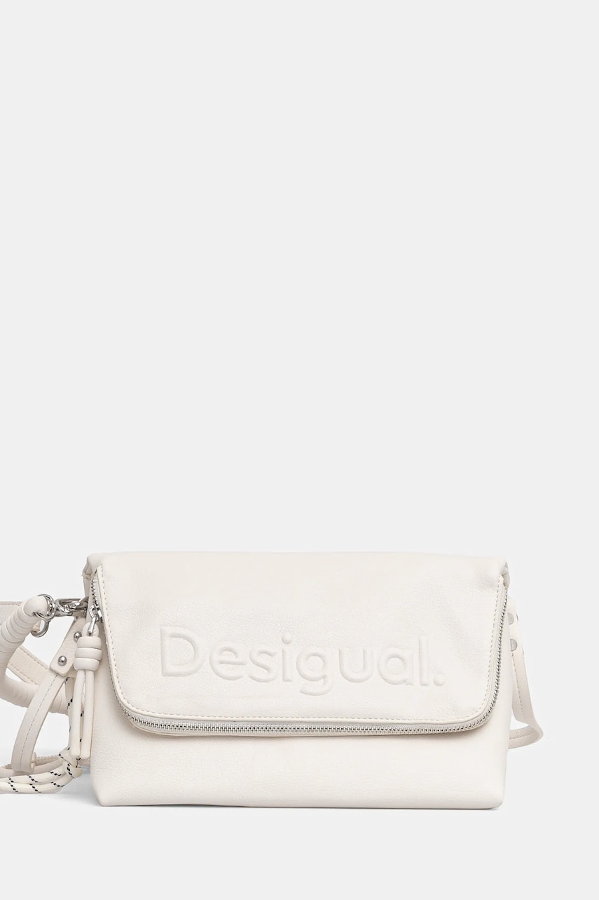 Desigual poseta HALF VENECIA 3.0 ECRU culoarea bej, 25SAXPBI Desigual poseta HALF VENECIA 3.0 ECRU culoarea bej, 25SAXPBI