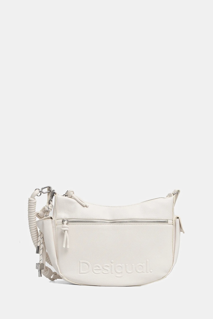 Desigual poseta HALF ASTANA ECRU culoarea alb, 25SAXPBV Desigual poseta HALF ASTANA ECRU culoarea alb, 25SAXPBV