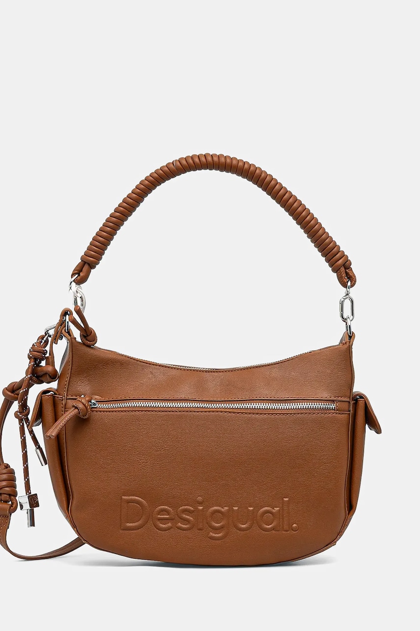Desigual poseta HALF ASTANA CAMEL culoarea maro, 25SAXPBW Desigual poseta HALF ASTANA CAMEL culoarea maro, 25SAXPBW