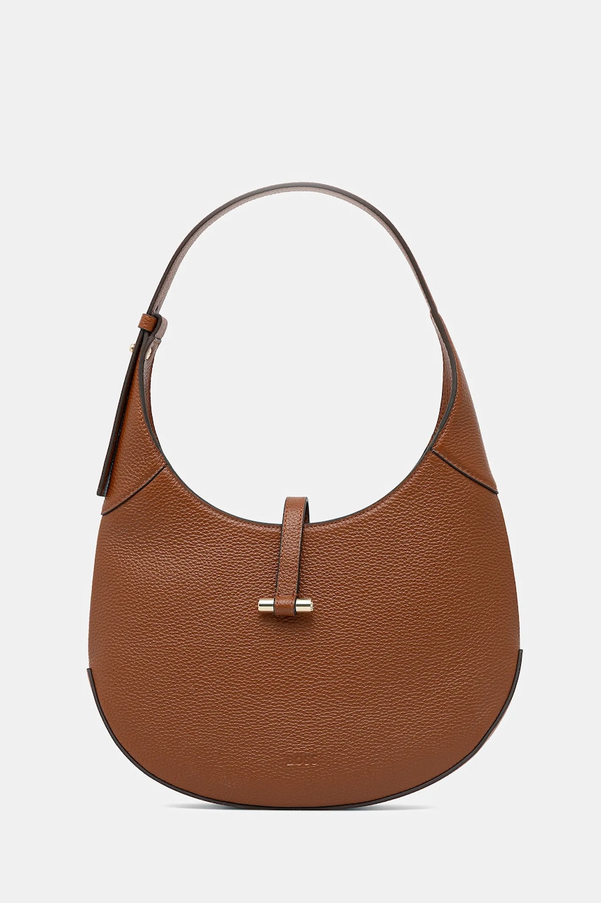 BOSS geantă de piele culoarea maro 50542044